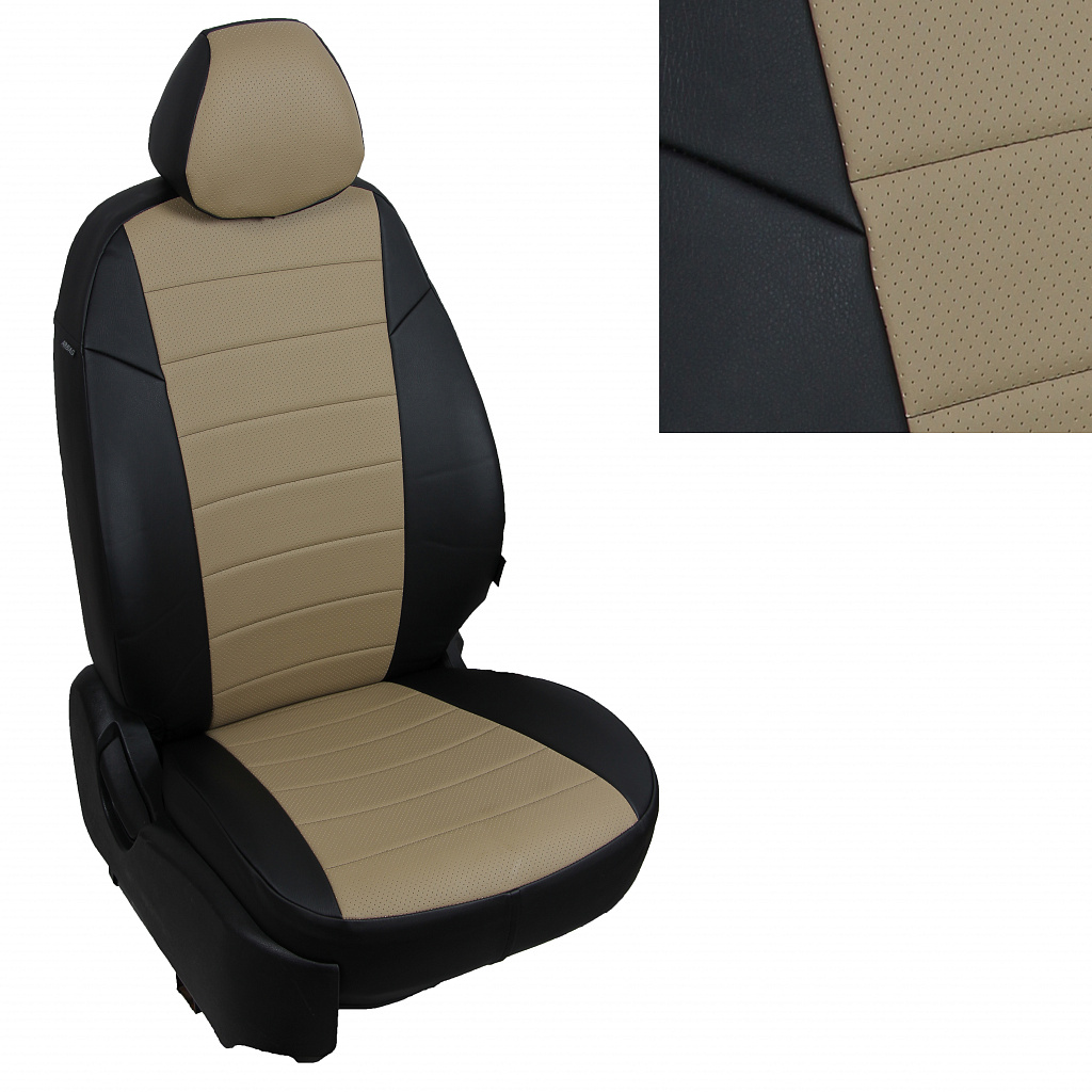 Haval Jolion I с 20г., Экокожа Черный + Темно-бежевый